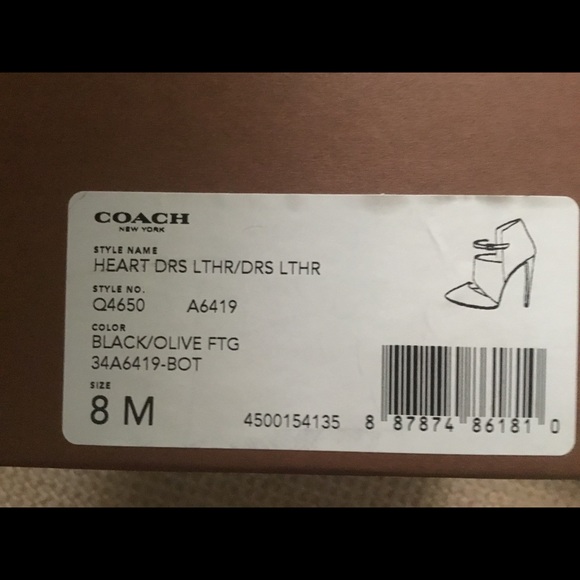 Coach Shoes, Black and Olive, Size 8M - Picture 3 of 3